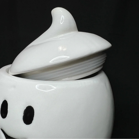 Halloween Happy Ghost w/ Pumpkin Pal Ceramic XL Cookie Jar - 2 Mugs & Spoon Rest - Picture 8 of 16